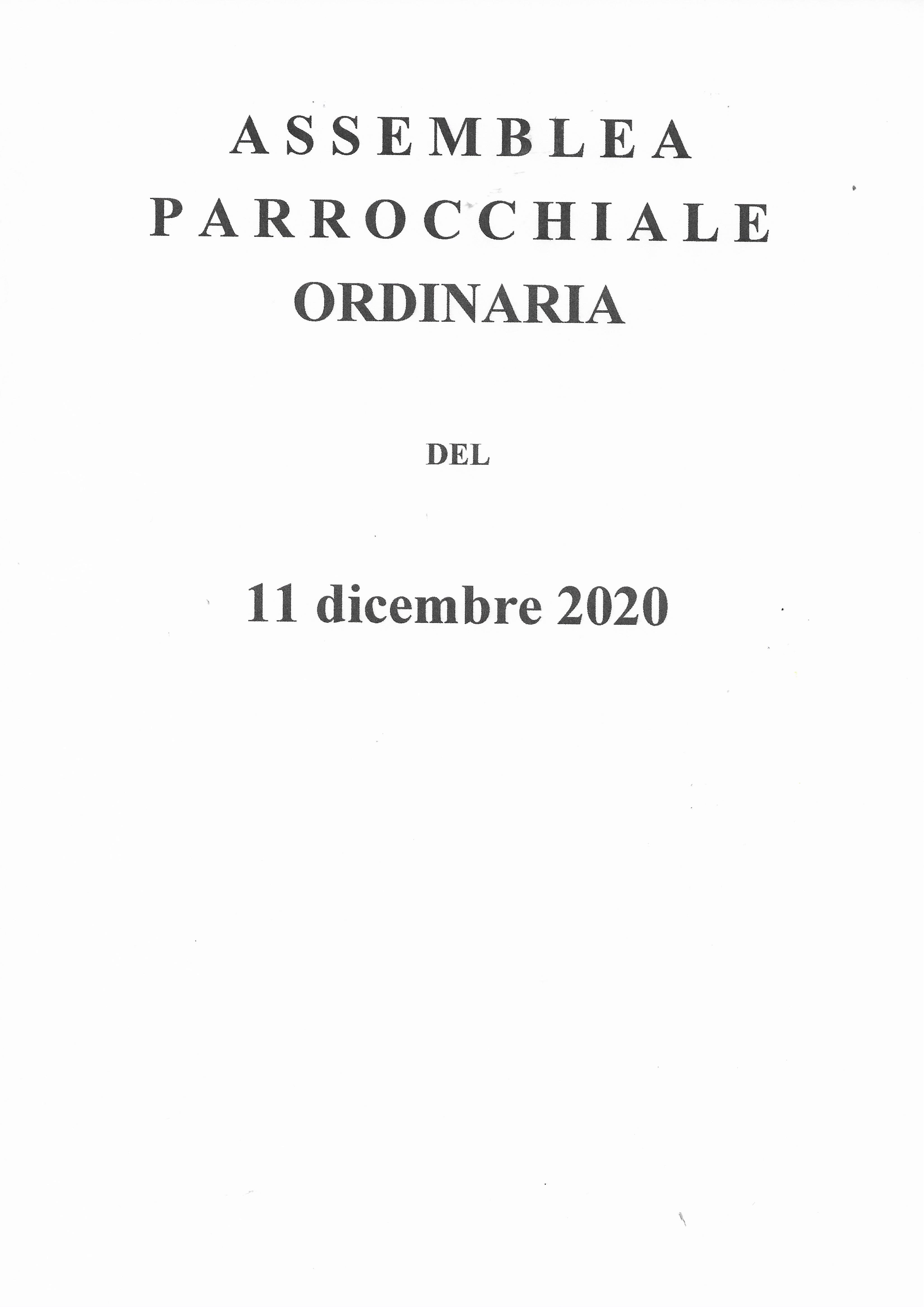 Assemblea ordinaria 11.12.2020