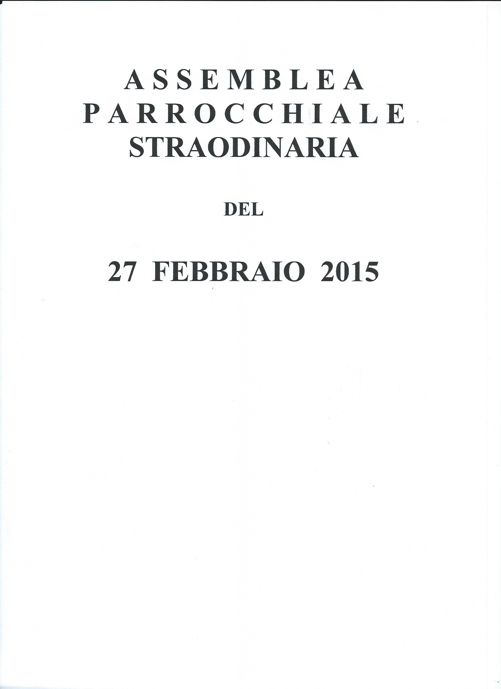 Assemblea straordinaria 27.02.2015